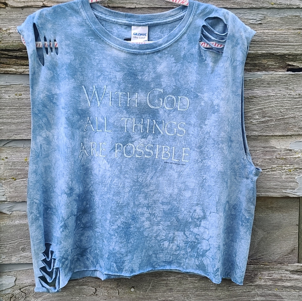 Christian Graphic Print Destroyed Upcycled Tee Tshirt